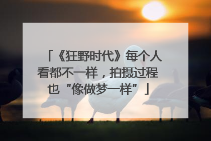 《狂野时代》每个人看都不一样，拍摄过程也“像做梦一样”