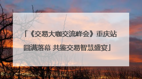 《交易大咖交流峰会》重庆站圆满落幕 共鉴交易智慧盛宴