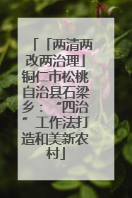 「两清两改两治理」铜仁市松桃自治县石梁乡：“四治”工作法打造和美新农村