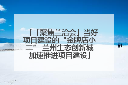 「聚焦兰洽会」当好项目建设的“金牌店小二” 兰州生态创新城加速推进项目建设