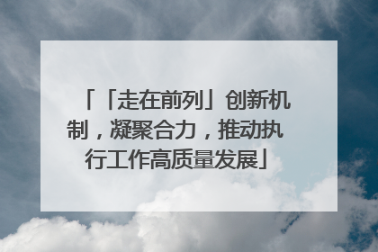 「走在前列」创新机制，凝聚合力，推动执行工作高质量发展