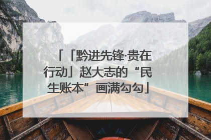 「黔进先锋·贵在行动」赵大志的“民生账本”画满勾勾
