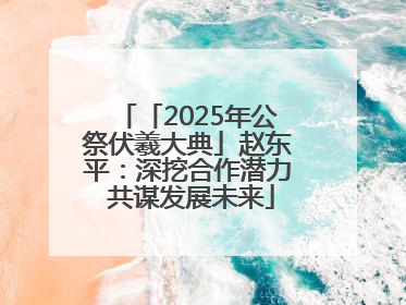 「2025年公祭伏羲大典」赵东平：深挖合作潜力 共谋发展未来