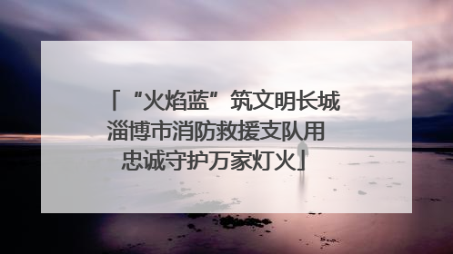 “火焰蓝”筑文明长城 淄博市消防救援支队用忠诚守护万家灯火