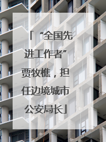 “全国先进工作者”贾牧樵，担任边境城市公安局长