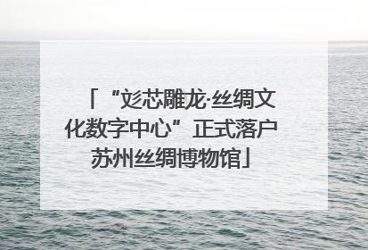 “彣芯雕龙·丝绸文化数字中心”正式落户苏州丝绸博物馆