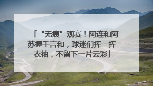 “无痕”观赛！阿连和阿苏握手言和，球迷们挥一挥衣袖，不留下一片云彩