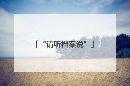 “请听档案说”