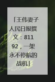 王伟妻子人民日报撰文：81192，一架永不停航的战机
