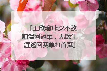 王欣瑜1比2不敌前温网冠军，无缘生涯巡回赛单打首冠