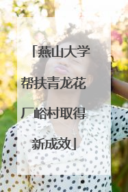 燕山大学帮扶青龙花厂峪村取得新成效