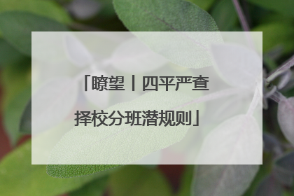 瞭望丨四平严查择校分班潜规则