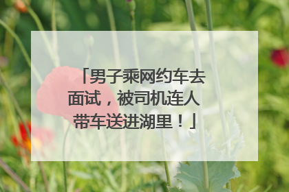 男子乘网约车去面试，被司机连人带车送进湖里！