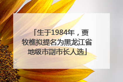 生于1984年，贾牧樵拟提名为黑龙江省地级市副市长人选