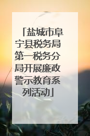 盐城市阜宁县税务局第一税务分局开展廉政警示教育系列活动