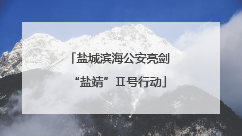 盐城滨海公安亮剑“盐靖”Ⅱ号行动