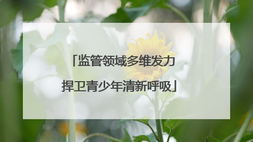 监管领域多维发力 捍卫青少年清新呼吸