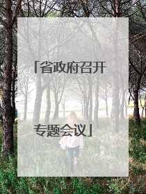 省政府召开专题会议