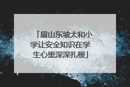 眉山东坡太和小学让安全知识在学生心里深深扎根