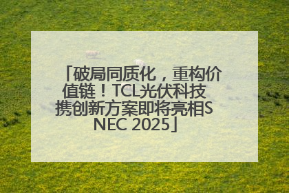 破局同质化，重构价值链！TCL光伏科技携创新方案即将亮相SNEC 2025