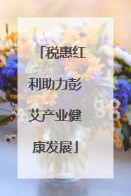 税惠红利助力彭艾产业健康发展