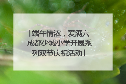 端午情浓，爱满六一 成都少城小学开展系列双节庆祝活动