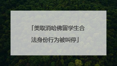 美取消哈佛留学生合法身份行为被叫停