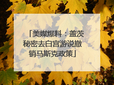 美媒爆料：盖茨秘密去白宫游说撤销马斯克政策