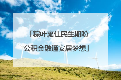 粽叶裹住民生期盼 公积金融通安居梦想