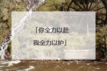 你全力以赴 我全力以护