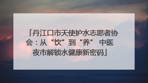 丹江口市天使护水志愿者协会：从“饮”到“养” 中医夜市解锁水健康新密码