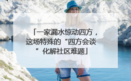 一家漏水惊动四方，这场特殊的“四方会谈”化解社区难题