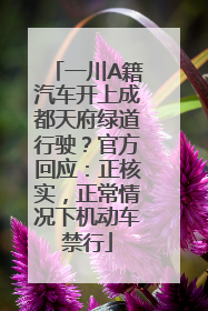 一川A籍汽车开上成都天府绿道行驶？官方回应：正核实，正常情况下机动车禁行