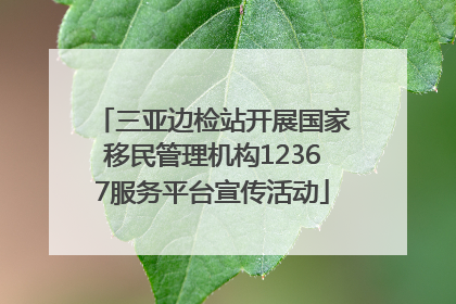 三亚边检站开展国家移民管理机构12367服务平台宣传活动