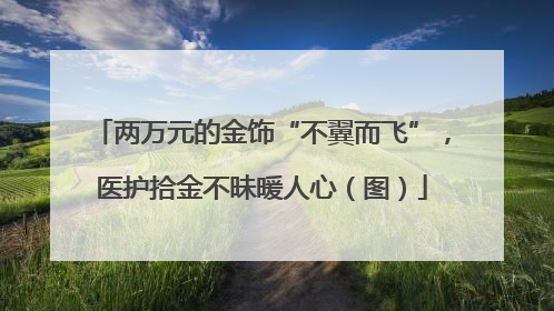 两万元的金饰“不翼而飞”，医护拾金不昧暖人心（图）