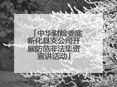 中华财险娄底新化县支公司开展防范非法集资宣讲活动