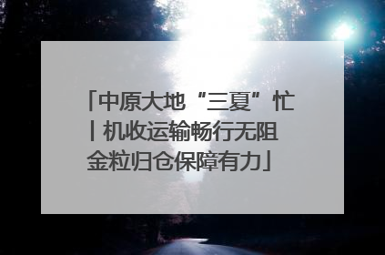 中原大地“三夏”忙丨机收运输畅行无阻 金粒归仓保障有力