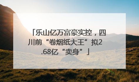 乐山亿万富豪实控，四川前“卷烟纸大王”拟2.68亿“卖身”
