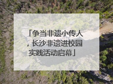 争当非遗小传人，长沙非遗进校园实践活动启幕