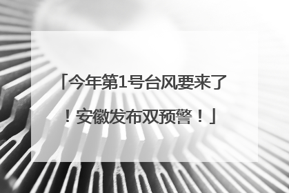 今年第1号台风要来了！安徽发布双预警！