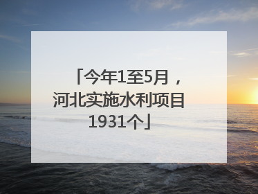 今年1至5月，河北实施水利项目1931个