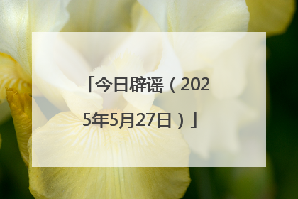 今日辟谣（2025年5月27日）