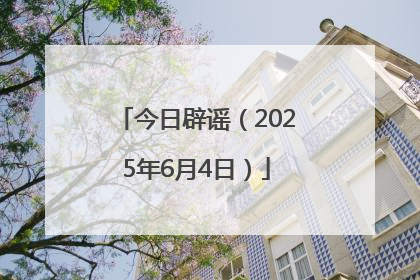 今日辟谣（2025年6月4日）