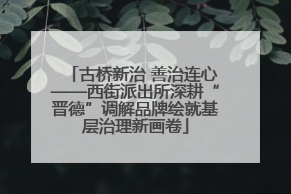 古桥新治 善治连心——西街派出所深耕“晋德”调解品牌绘就基层治理新画卷