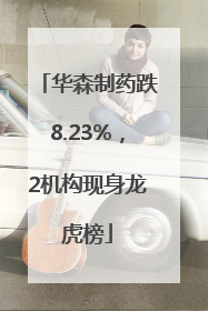 华森制药跌8.23%，2机构现身龙虎榜