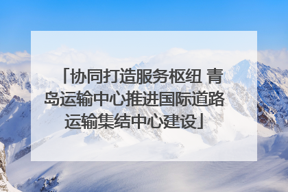 协同打造服务枢纽 青岛运输中心推进国际道路运输集结中心建设