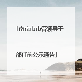 南京市市管领导干部任前公示通告