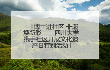 博士进社区 非遗焕新彩——四川大学携手社区开展文化遗产日特别活动
