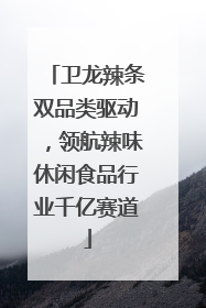 卫龙辣条双品类驱动，领航辣味休闲食品行业千亿赛道