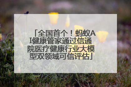 全国首个！蚂蚁AI健康管家通过信通院医疗健康行业大模型双领域可信评估
